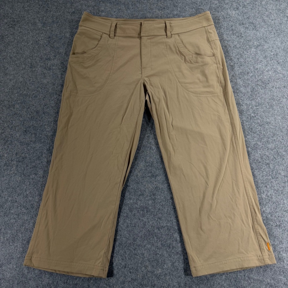 Lucy Womens Tan Nylon Stretch Hiking Travel Crop Pants Size Medium 4301